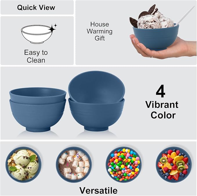 wheat straw dessert bowls 10oz set of 8 - Image 4
