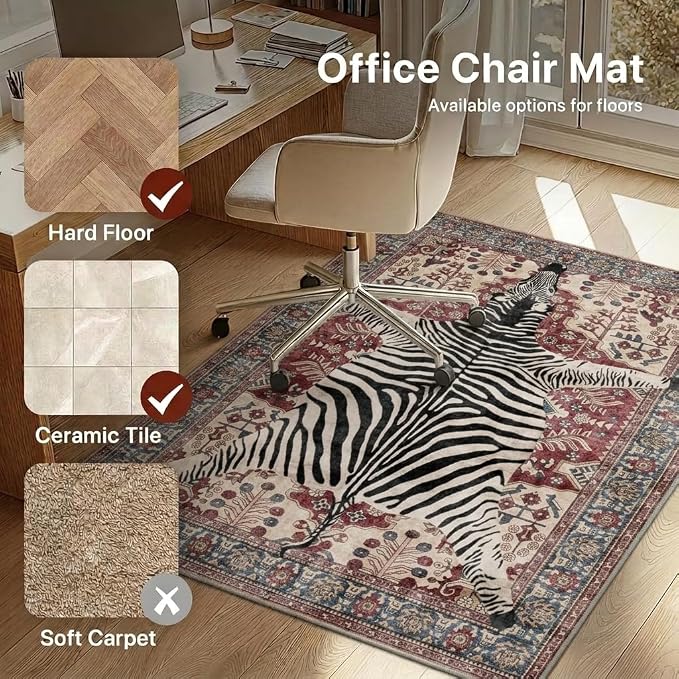 48"x60" Office Chair Mat for Hardwood Tile Floor, Under Desk Carpet Protector - Image 3