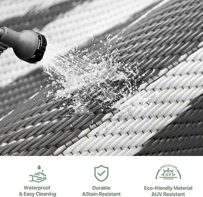 GENIMO Outdoor Rug Waterproof for Patio Decor, Outside Area Mat for Rv - Image 6