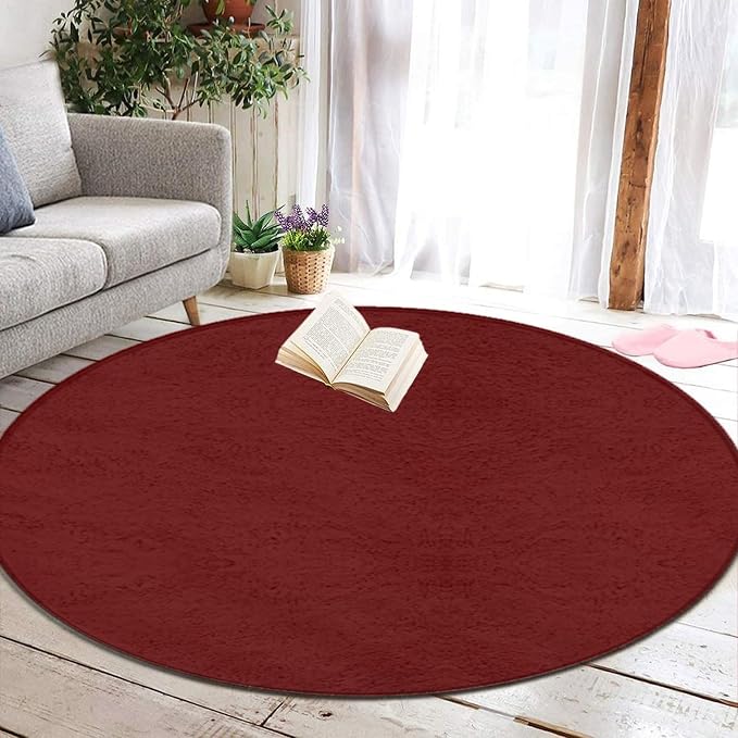 Room Sofa Yoga Soft Round Carpet, Home Decor Non Slip Kitchen Office Circle Rug - Image 5
