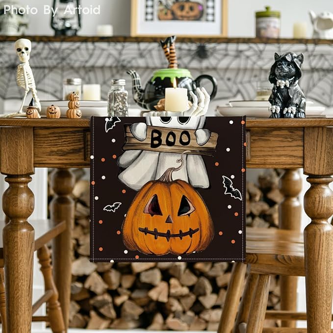 Artoid Mode 210 GSM Halloween Table Runner 13x90 Inch Home Party Decor | Polka - Image 2