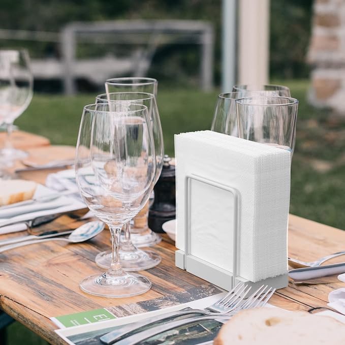 Wican Napkin Holder for Table, Bamboo Iron Standing Napkin Dispenser | Kitchen - Image 4