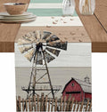 Farmhouse Windmill Table Runners 70 Inches Long, Cotton Linen Fabric Table by Edwiinsa