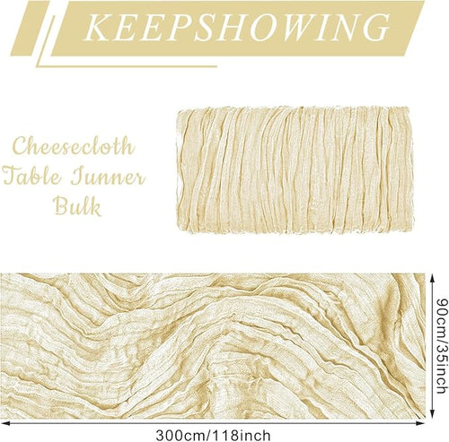 12 Pack Cheesecloth Table Runner, Runner Gauze Boho Wedding Decor Romantic - Image 2
