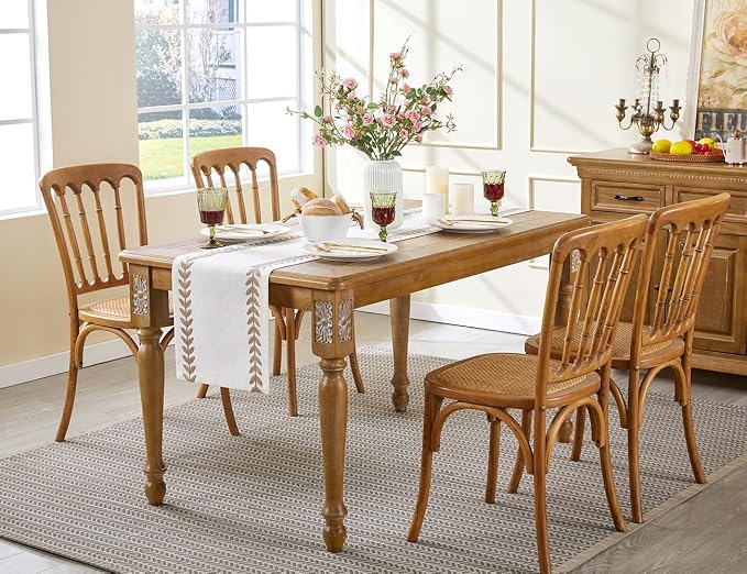 Linen Embroidered Table Runner, Taupe Table Runners 72 Inches Long | Linen - Image 6