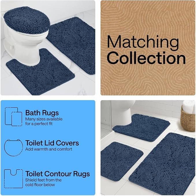 GORILLA GRIP Bath Rug Mat 60x24, Soft Absorbent Chenille, Quick Dry Microfiber - Image 8