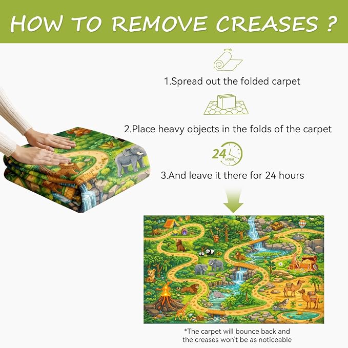3x5ft Kids Animal Adventure Play Rug - Image 4