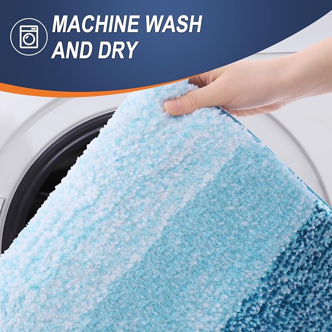 OLANLY Bathroom Runner Rugs Mat 47x17, Extra Soft Absorbent Microfiber Bath Rugs - Image 5
