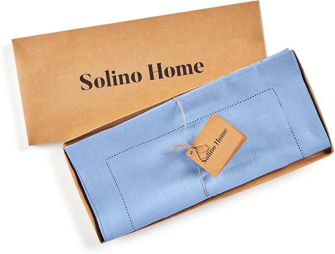 Solino Home 100% Pure Linen Dining Table Runner Cornflower Blue, 14 x 48 in | - Image 6