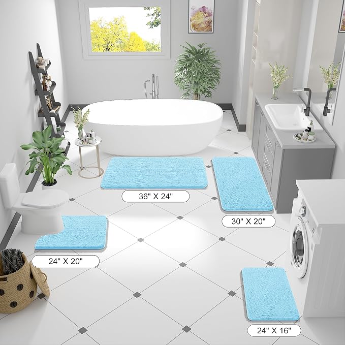 OLANLY Toilet Rugs U-Shaped 24x20, Extra Soft Absorbent Chenille Contour - Image 8