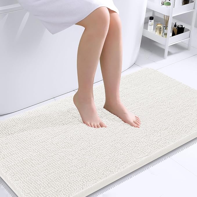 OLANLY Large Bathroom Rugs 45x27, Extra Soft Absorbent Chenille Bath Rugs by OLANLY
