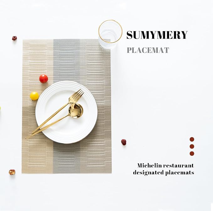 Placemats Set of 12 Vinyl/Plastic Woven Place Mats - Image 5