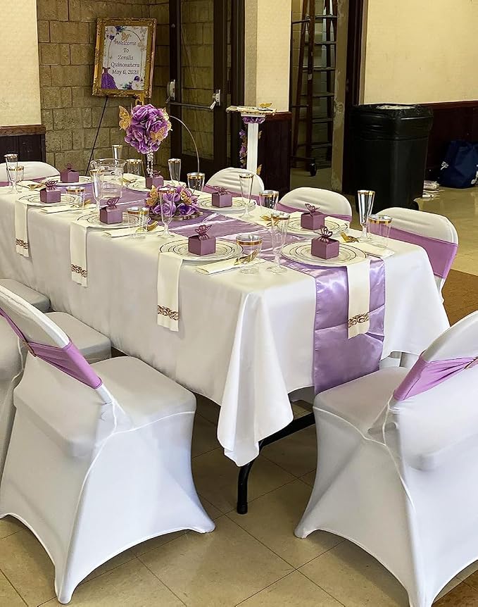Pack of 10 Satin Rose Gold Table Runners 12 x 108 Inches - Image 8