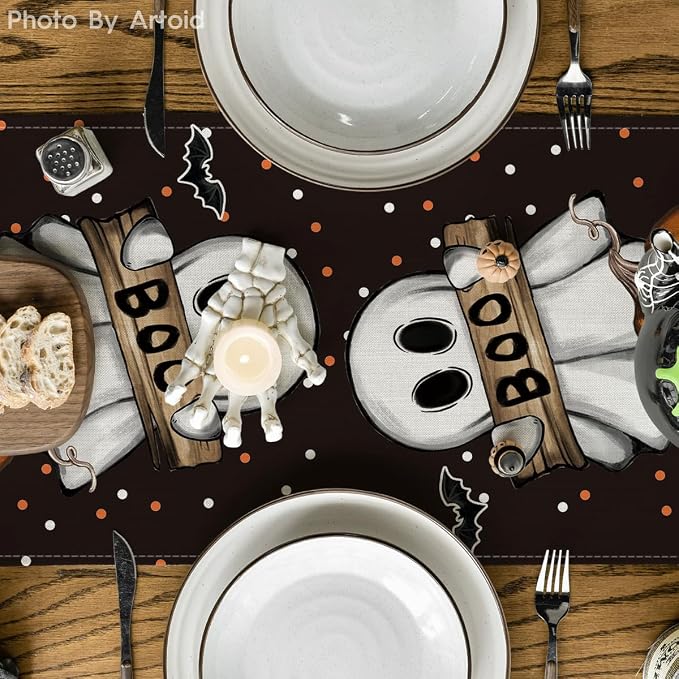 Artoid Mode 210 GSM Halloween Table Runner 13x36 Inch Home Party Decor | Polka - Image 3