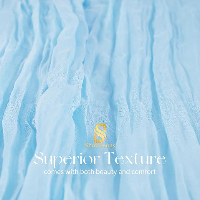 Showgeous 30 Pack Baby Blue Cheesecloth Table Runner, 17 x 108 Inches | Boho - Image 4