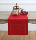 Solino Home 100% Pure Linen Table Runner Red, Classic Hemstitch 14 x 108 in | by SolinoHome
