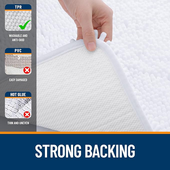 OLANLY Toilet Rugs U-Shaped 24x20, Extra Soft Absorbent Chenille Contour - Image 6