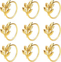 KPOSIYA Set of 12 Leaf Napkin Rings Metal Gold Napkin Holder Table Napkin Rings by KPOSIYA
