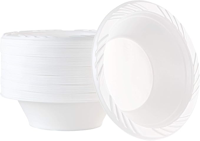 400 Count Disposable 12 ounce White Plastic Soup Bowls by PLASTICPRO