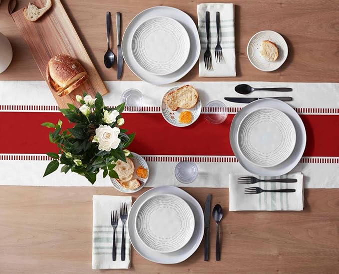 Red Stripes Table Runners 16x72 inches Long, Non Slip Table Runner Farmhouse - Image 3