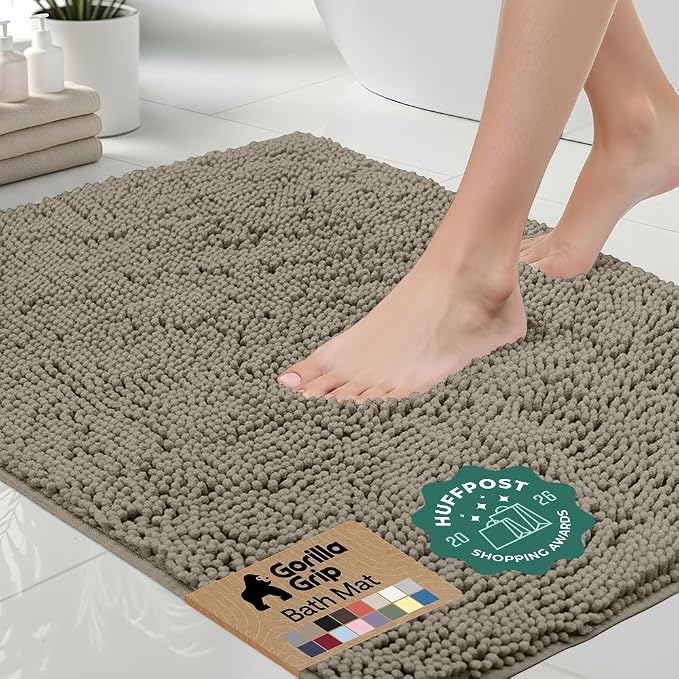 GORILLA GRIP Bath Rug Mat 36x24, Thick Soft Absorbent Chenille, Quick Dry by Unknown