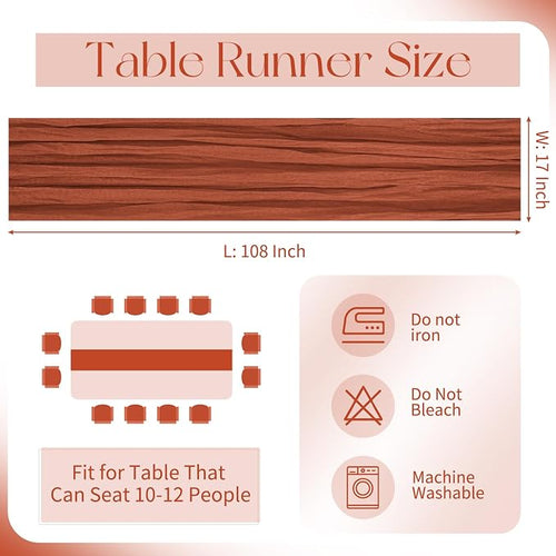 10 Pack Terracotta Cheesecloth Table Runner 17x108 Inch Boho Gauze Cheese Cloth - Image 2