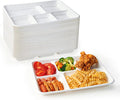 Compostable Disposable 5 Compartment Paper Plates, 10.25inch | 125 Pack by ECOLipak