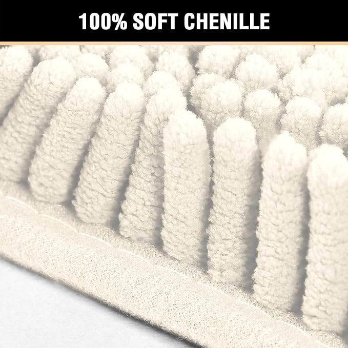 H.VERSAILTEX Bath Mat for Bathroom Non Slip Luxury Chenille Ultra Soft Bath - Image 3