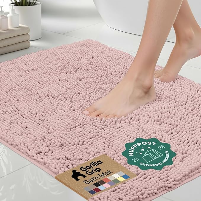 GORILLA GRIP Bath Rug Mat 30x20, Thick Soft Absorbent Chenille, Quick Dry by Unknown