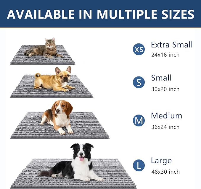 Smiry Dog Door Mat for Muddy Paws 70x24, Absorbent Dirt Trapper, Non-Slip - Image 3