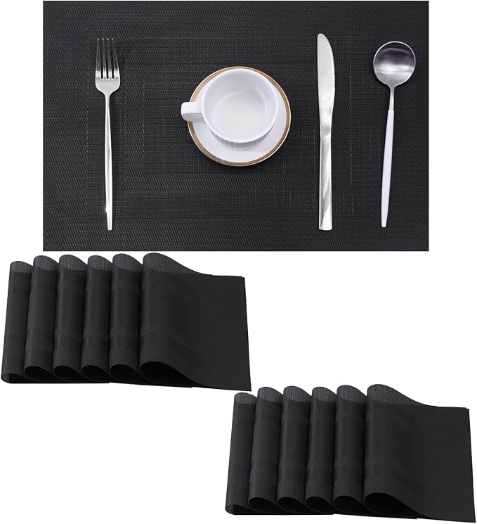 Leetaltree Black Frame Placemats Set of 12 by Leetaltree-ArtatEveryTable