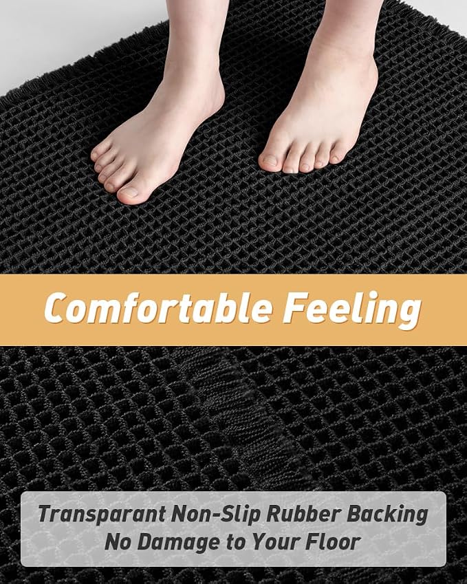 Upgraded Waffle Bath Mats Set of 2, Super Absorbent Non Slip Bath Mats - Image 3