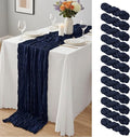 12 Pack Navy Blue Cheesecloth Table Runner 10Ft, Gauze Table Runners 21.5 x 120 by Yemosa