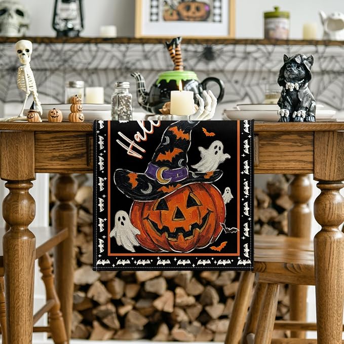 Artoid Mode 210 GSM Halloween Table Runner 13x90 Inch Home Party Decor | Wizard - Image 2