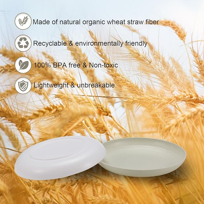 HEYCOME 12 Pcs Unbreakable Deep Dinner Plates Set, 10 inch Reusable Plastic - Image 3