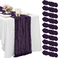 10 Pack Dark Purple Cheesecloth Table Runner 6FT Boho Gauze Fabric Table Runner by HAISIWLKJ