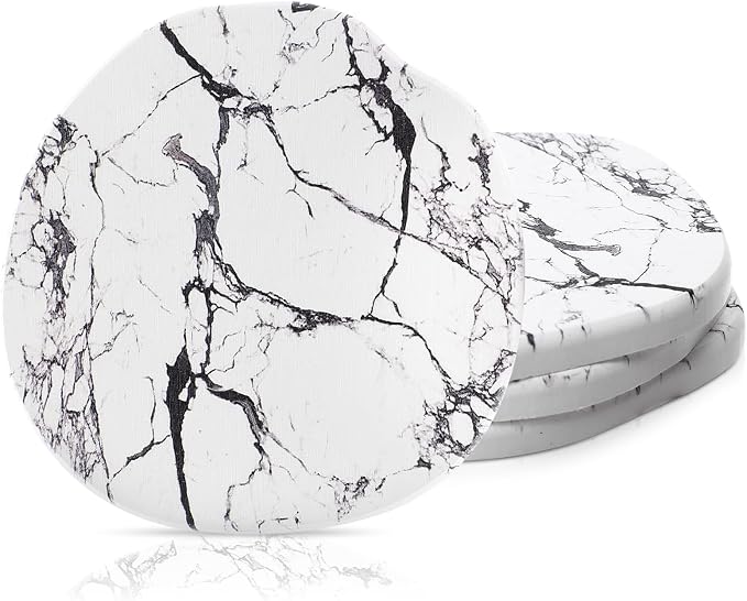 Diatomaceous Earth Coasters Set of 4，Cool Absorbent Quick-Dry Drink Coasters by Unknown