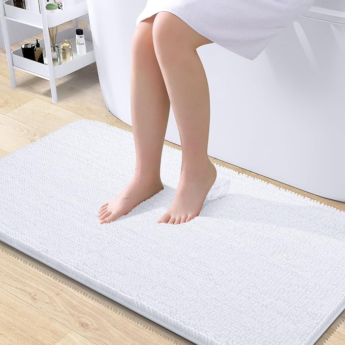 OLANLY Large Bathroom Rugs 45x27, Extra Soft Absorbent Chenille Bath Rugs by OLANLY
