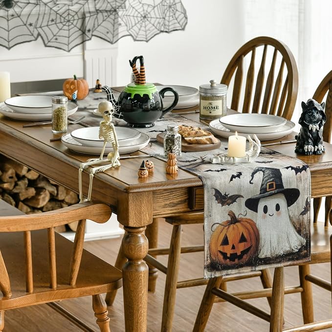 Artoid Mode 210 GSM Halloween Table Runner 13x72 Inch Home Party Decor | - Image 4