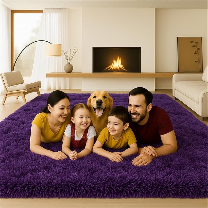 Large 9x12 Area Rug for Living Room, Soft Shag Rugs for Bedroom, Non-Slip Ultra - Image 3