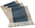 Farmhouse Navy Faux Linen Dining Table Runner 15 x 86.5 Inch Blue | Rustic Boho by HomeyHo
