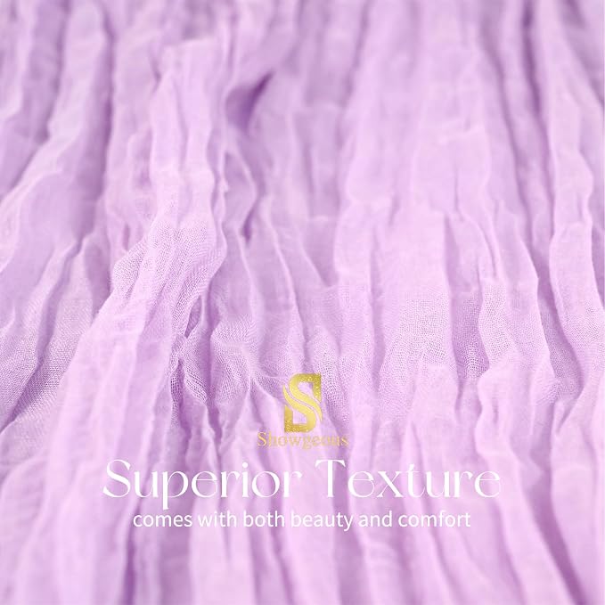 Showgeous 30 Pack Lilac Purple Cheesecloth Table Runner, 17 x 108 Inches | Boho - Image 4