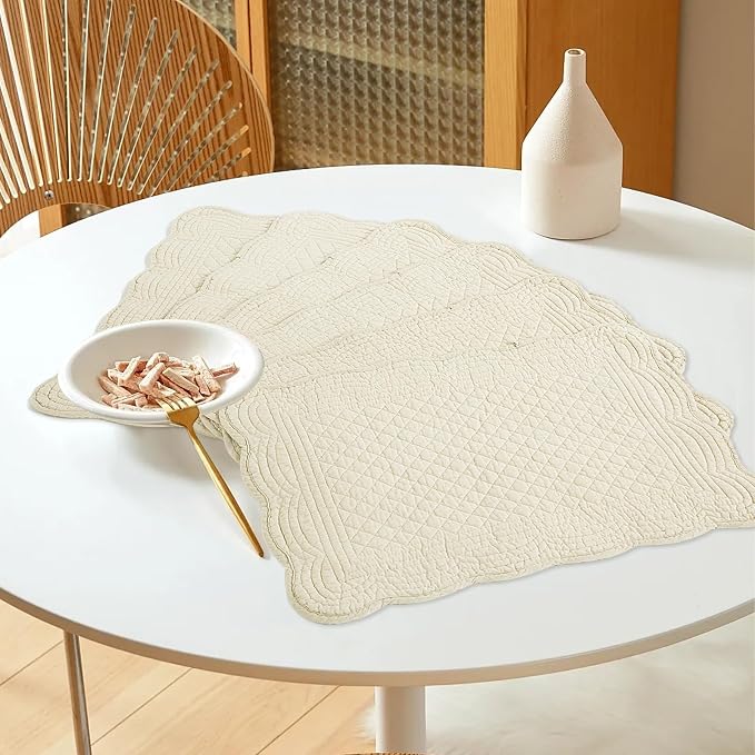 HOMBYS Quilted Placemats Set of 6 Washable-13x18 inches Rectangular Placemats - Image 7