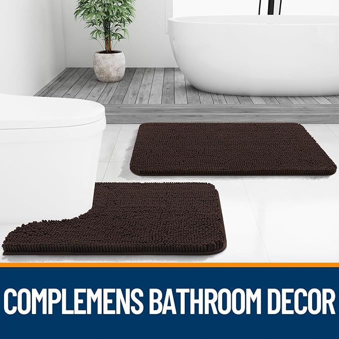 OLANLY Bathroom Rugs 30x20, Extra Soft Absorbent Chenille Bath Rugs, Rubber - Image 7