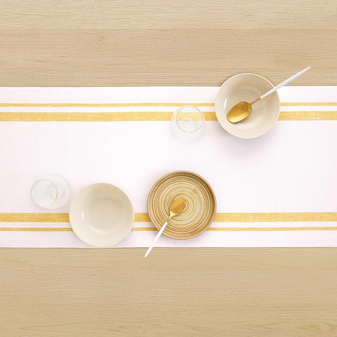 Solino Home 100% Linen Table Runner, 14 x 108 in, mitered corners | Pure Linen - Image 3