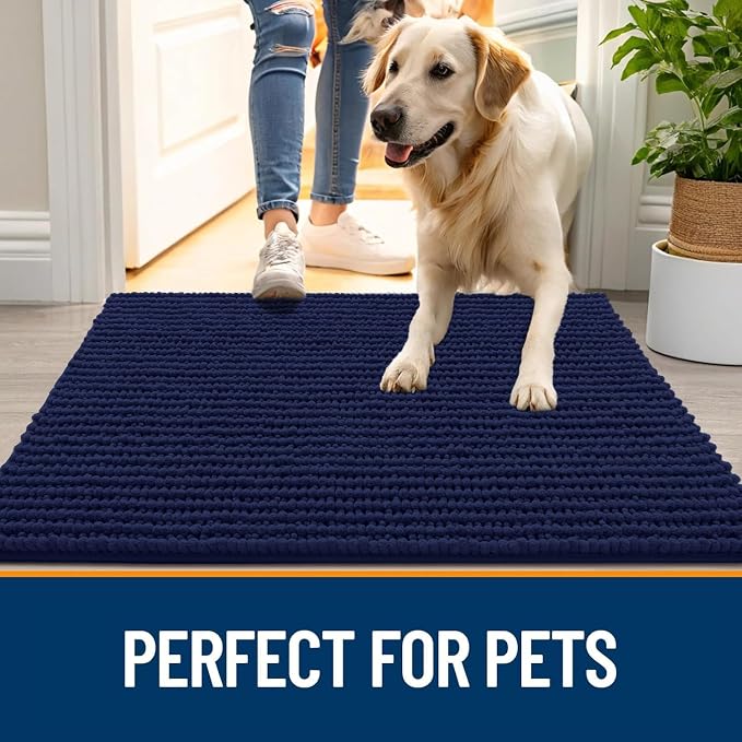 OLANLY Dog Door Mat for Muddy Paws 47x17, Ultra Absorbent Chenille Mud Doormat - Image 6