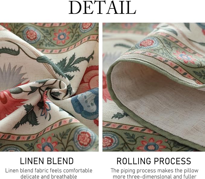 Designer Vintage Linen Extra Long Table Runner, Floral Pattern, Dining Table - Image 6