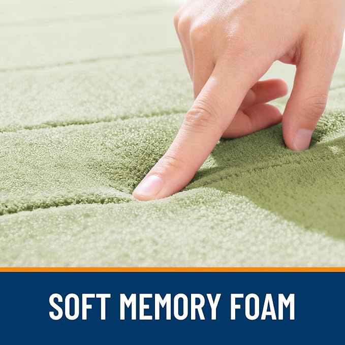 OLANLY Memory Foam Bath Mat 34x21, Super Soft Absorbent Bathroom Rugs, Quick Dry - Image 5