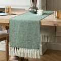 Green Table Runners 72 Inches Long, Burlap Linen Style Rustic Farmhouse Table by ZEEMARTONLINE