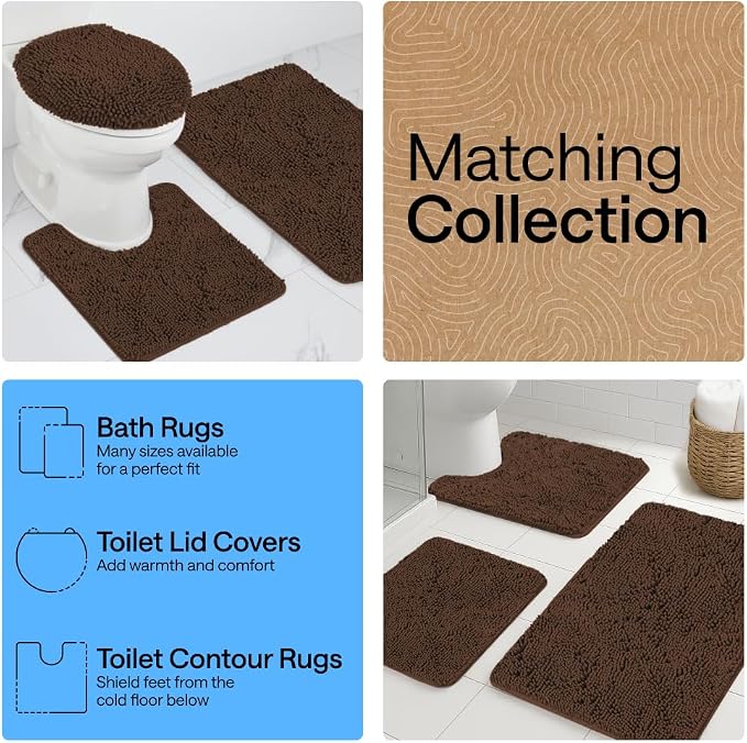 GORILLA GRIP Bath Rug Mat 48x17, Thick Soft Absorbent Chenille, Quick Dry - Image 8